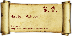 Waller Viktor névjegykártya